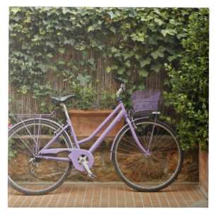 Parked bicycle, Pienza, Italy, Tuscany Ceramic Tile
