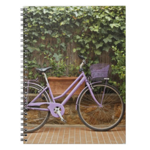 Parked bicycle, Pienza, Italy, Tuscany Notebook