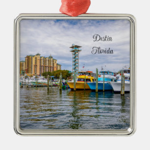 Parked Boats Destin Florida Harbour Ornament