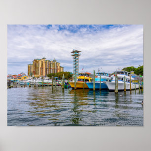 Parked Boats Destin Florida Harbour Poster