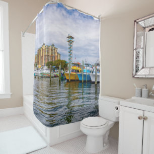 Parked Boats Destin Florida Harbour Shower Curtain