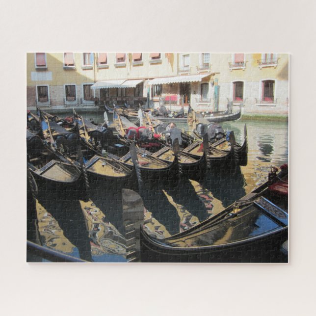 Parked Gondolas in Venice Italy Puzzle (Horizontal)