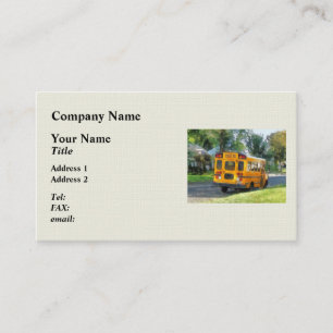 Parked School Bus Business Card