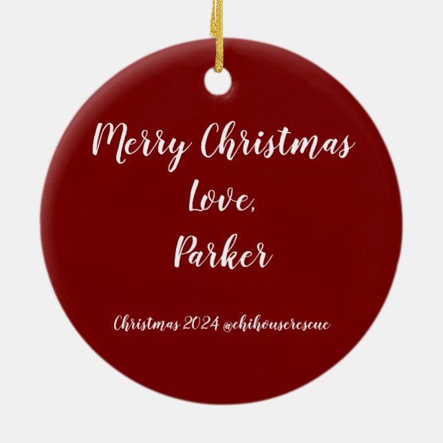 Parker Christmas Ornament 2024 (Back)