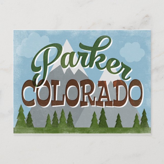 Parker Colorado Snowy Mountains Postcard (Front)