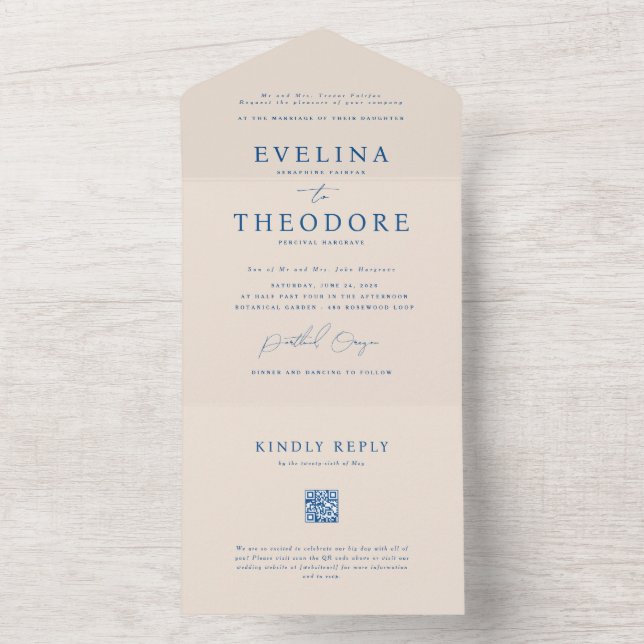 Parker Elegant Seal and Send Wedding Invitation (Inside)