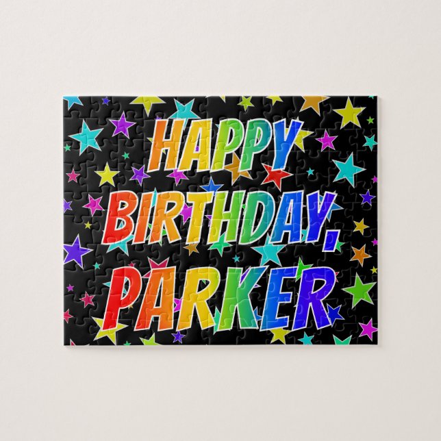 "PARKER" First Name, Fun "HAPPY BIRTHDAY" Jigsaw Puzzle (Horizontal)