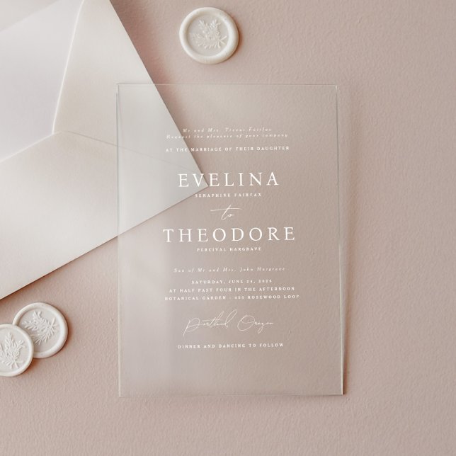 Parker Formal Portrait Acrylic Wedding Invitation (Creator Uploaded)