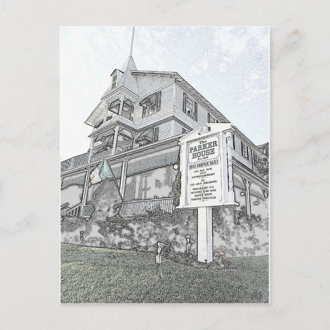 Parker House Sketch - Jersey Shore Postcard (Front)