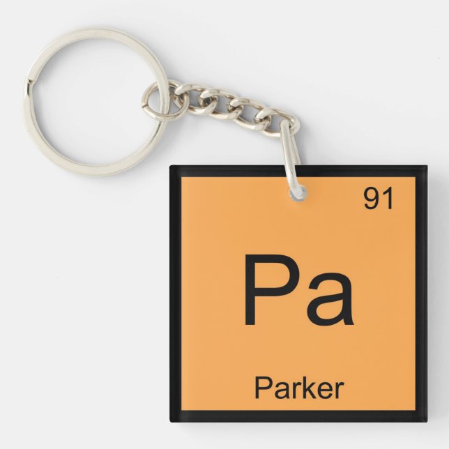 Parker Name Chemistry Element Periodic Table Key Ring (Front)