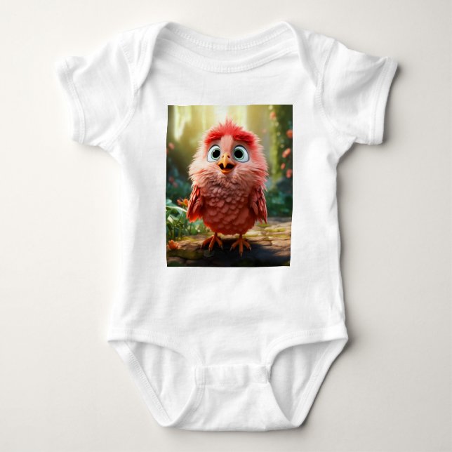 Parker - The Red Cardinal Chick Baby Bodysuit (Front)