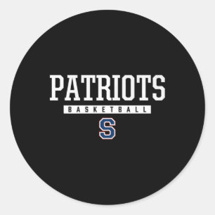 Parkersburg South Patriots Logo Basketball Hs  Classic Round Sticker