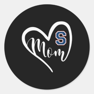 Parkersburg South Patriots Logo Heart Mum Hs Classic Round Sticker