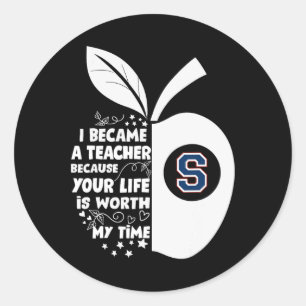 Parkersburg South Patriots Logo I Became A Teacher Classic Round Sticker