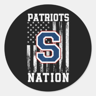 Parkersburg South Patriots Logo Nation Hs 1 Classic Round Sticker