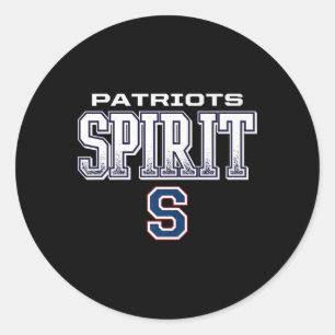Parkersburg South Patriots Logo Spirit Hs  Classic Round Sticker