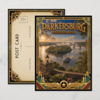 Parkersburg West Virginia Vintage Art Deco Golden