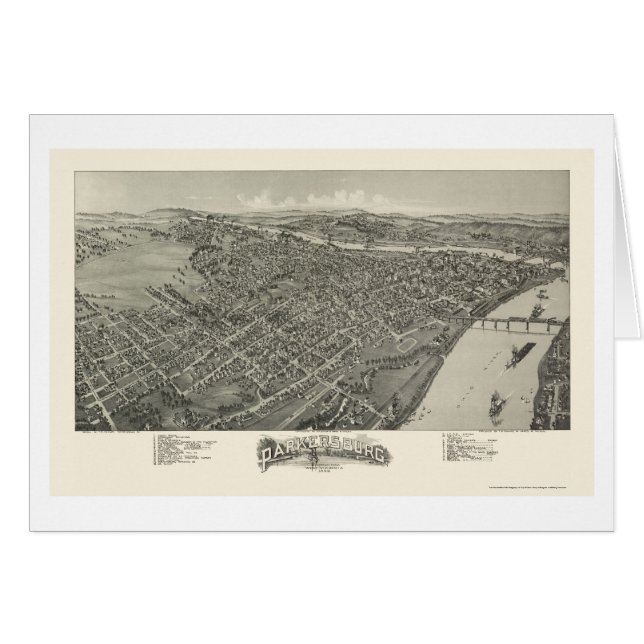 Parkersburg, WV Panoramic Map - 1899 (Front Horizontal)