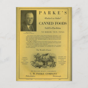 Parke's Canned Foods Postcard