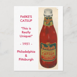 PARKE'S CATSUP POSTCARD