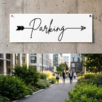Parking direction sign left, party arrow Poster