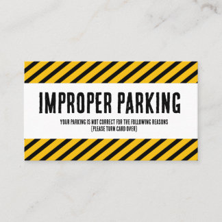 Parking Incorrectly complaint card