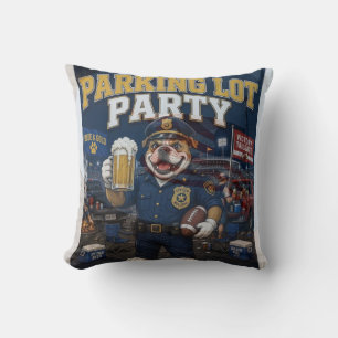 Parking Lot Party Funny Bulldog Gameday Tailgate Cushion
