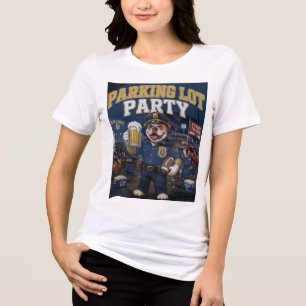 Parking Lot Party Funny Bulldog Gameday Tailgate Tri-Blend Shirt