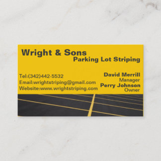 Parking lot striping business card