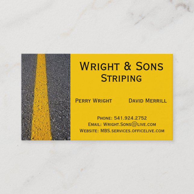 Parking Lot Striping Business Card (Front)