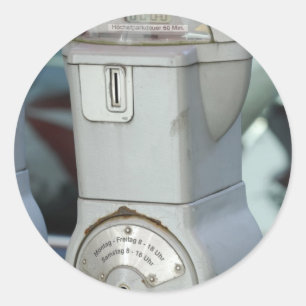 Parking Metre Classic Round Sticker