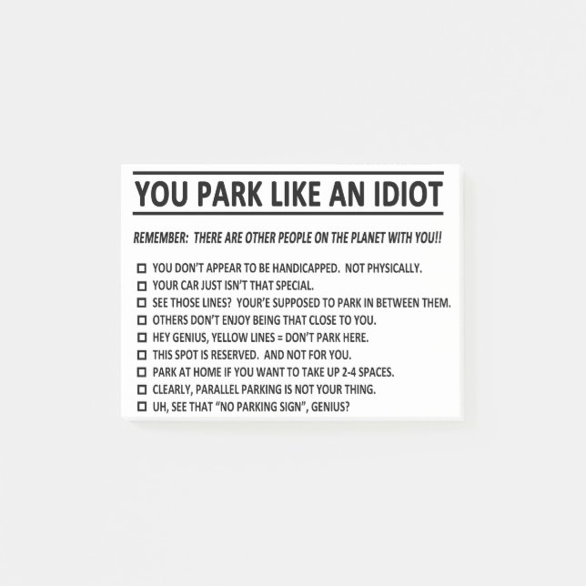 Parking Note (Front)