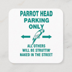 Parking only square business card