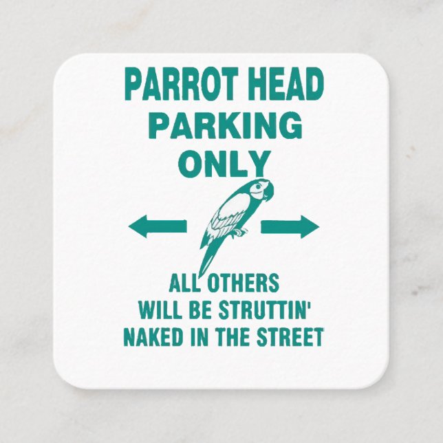 Parking only  square business card (Front)