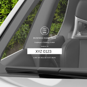 Parking Permit Vehicle ID Custom Text Car Truck