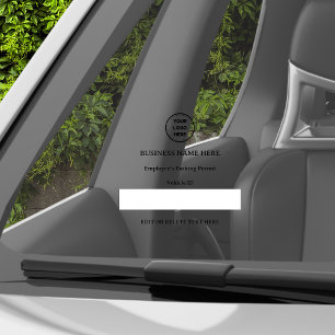 Parking Permit Vehicle ID Custom Text Car Truck