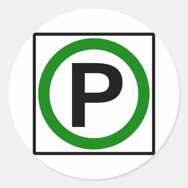 Parking Permitted Highway Sign Classic Round Sticker (Front)