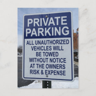 Parking Restrictions Postcard