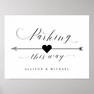 Parking This Way Elegant Script Directional Sign