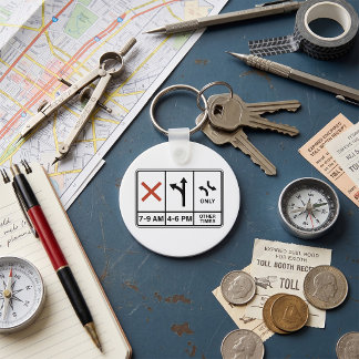 Parking Times Sign Information Keychain