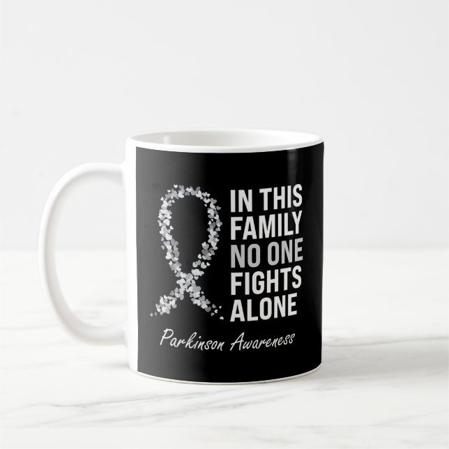 Parkinson Awareness Grey Ribbon Coffee Mug (Left)
