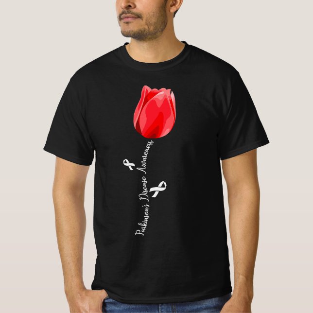Parkinson Disease Awareness Tulip April Month  T-Shirt (Front)