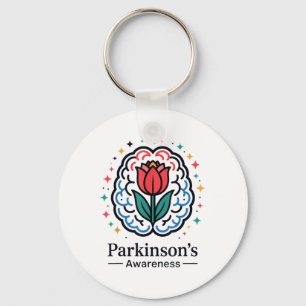Parkinson’s Awareness Brain And Tulip _1 Key Ring