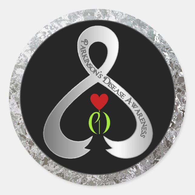 Parkinson"s Awareness Ribbon  Classic Round Sticker (Front)