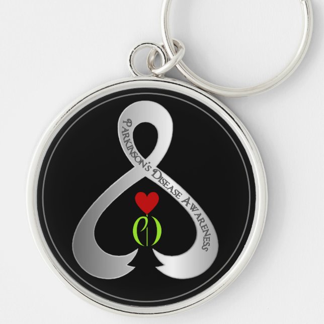 Parkinson"s Awareness Ribbon  Key Ring (Front)