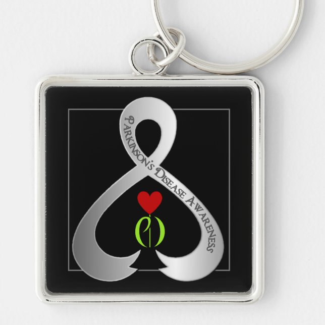 Parkinson"s Awareness Ribbon  Key Ring (Front)