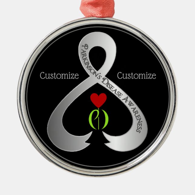 Parkinson"s Awareness Ribbon  Metal Ornament (Front)