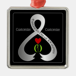 Parkinson"s Awareness Ribbon  Metal Ornament