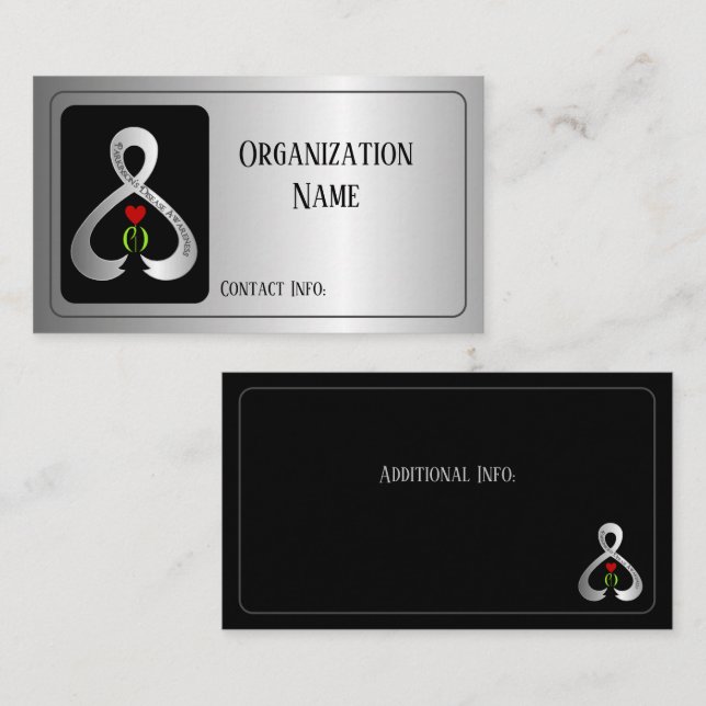 Parkinson"s Awareness Ribbon Silver Business Card (Front/Back)