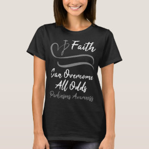 Parkinsons Awareness Christian Cross Grey Ribbon S T-Shirt
